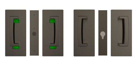 Cavilock CL406D0235 CL406D035 ADA Bi-Parting Privacy Pocket Door Set with Double Snib for 1-3/8 Inch Thick Doors Oil Rubbed Bronze