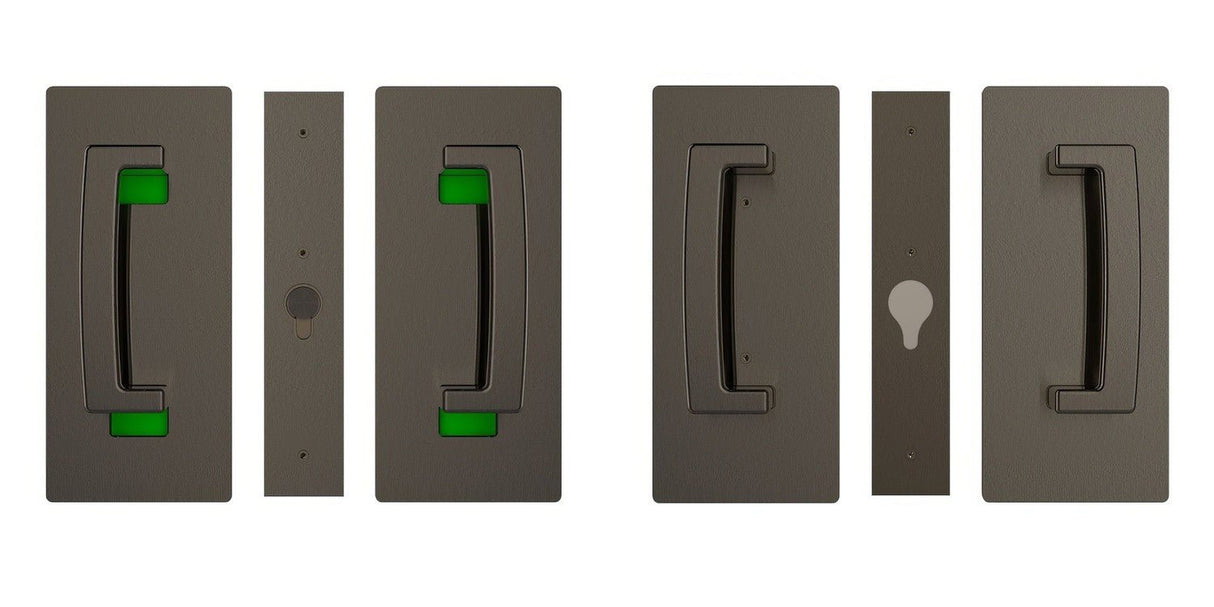 Cavilock CL406D0235 privacy pocket door lock in satin stainless, additional view