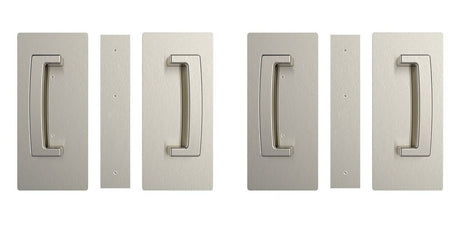 Cavilock CL406D0326 CL406D026 ADA Bi-Parting Passage Pocket Door Set for 1-3/4 Inch Door Thickness Satin Nickel