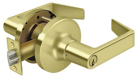 Deltana CL500FLC-3 polished brass keyed entry door lever