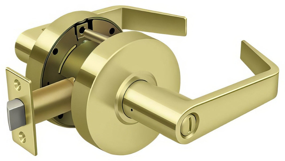 Deltana CL502EVC-3 polished brass privacy door lever