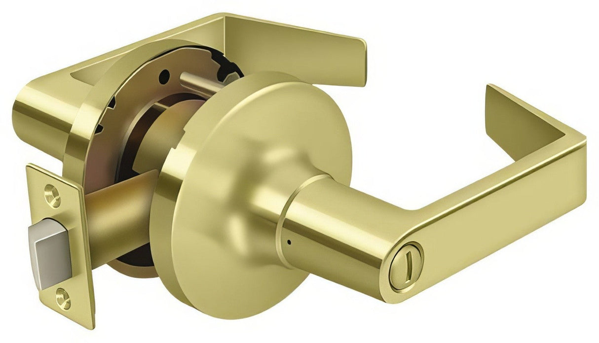 Deltana CL502FLC-3 polished brass privacy door lever