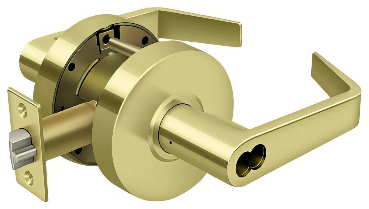 Deltana CL504ECCNC-3 polished brass storeroom door lever