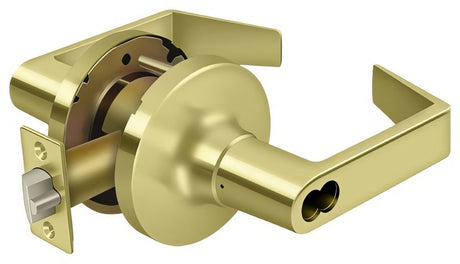 Deltana CL504FRCNC-3 polished brass storeroom door lever