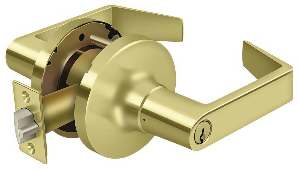 Deltana CL509FLC-3 polished brass classroom door lever