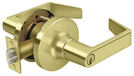 Deltana CL509FLC-3 Claredon, Commercial classroom classroom door lever in polished brass, additional view