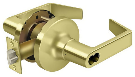 Deltana CL509FRCNC-3 Claredon, Commercial classroom classroom door lever in polished brass, additional view