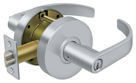 Deltana CL609EVC-26D Commercial classroom classroom door lever in satin chrome, additional view