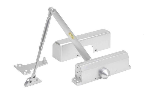 Copper Creek CL8400BF-AL door closer in polished brass, additional view