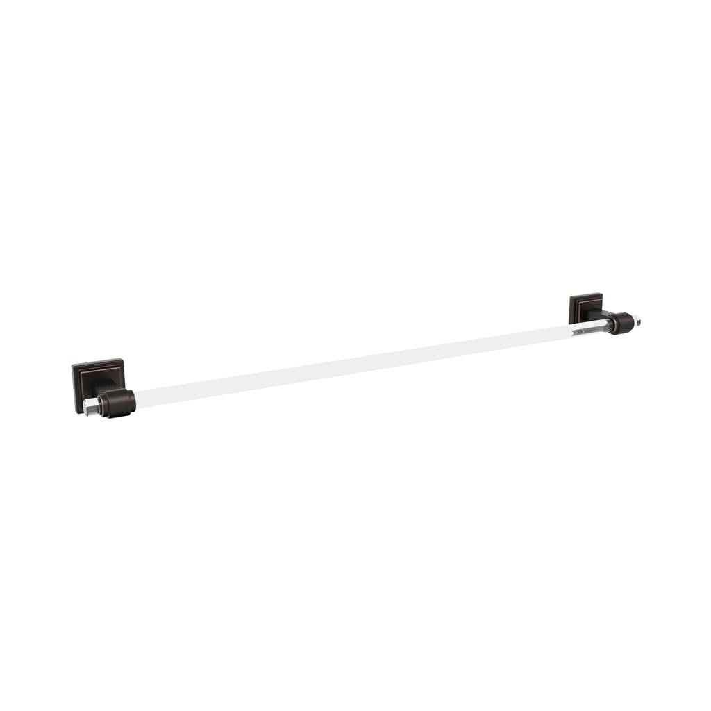 Amerock BH36064CORB Glacio Clear/Oil-Rubbed Bronze 24 inch (610mm) Towel Bar