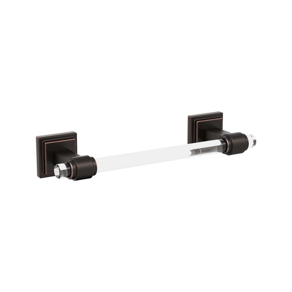 Amerock BH36065CORB Glacio Clear/Oil-Rubbed Bronze 8 inch (203mm) Towel Bar