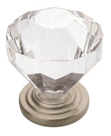 Amerock 5PK14303G10 Traditional Classics 1-1/4 inch (32mm) Diameter Clear/Satin Nickel Cabinet Knob - 5 Pack