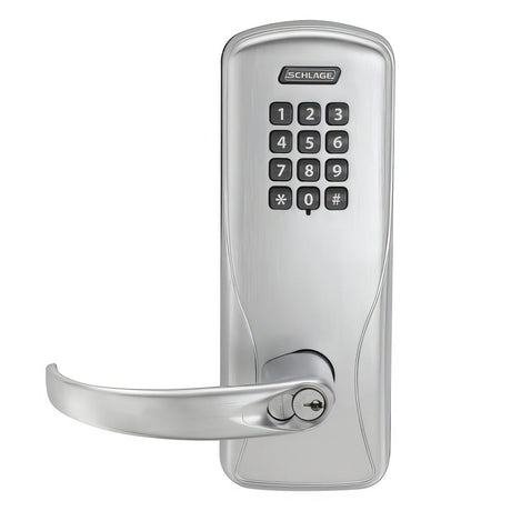 Schlage CO100993R70KPSPA626B CO-Series, Rhodes keypad entry keypad entry door lever, front view
