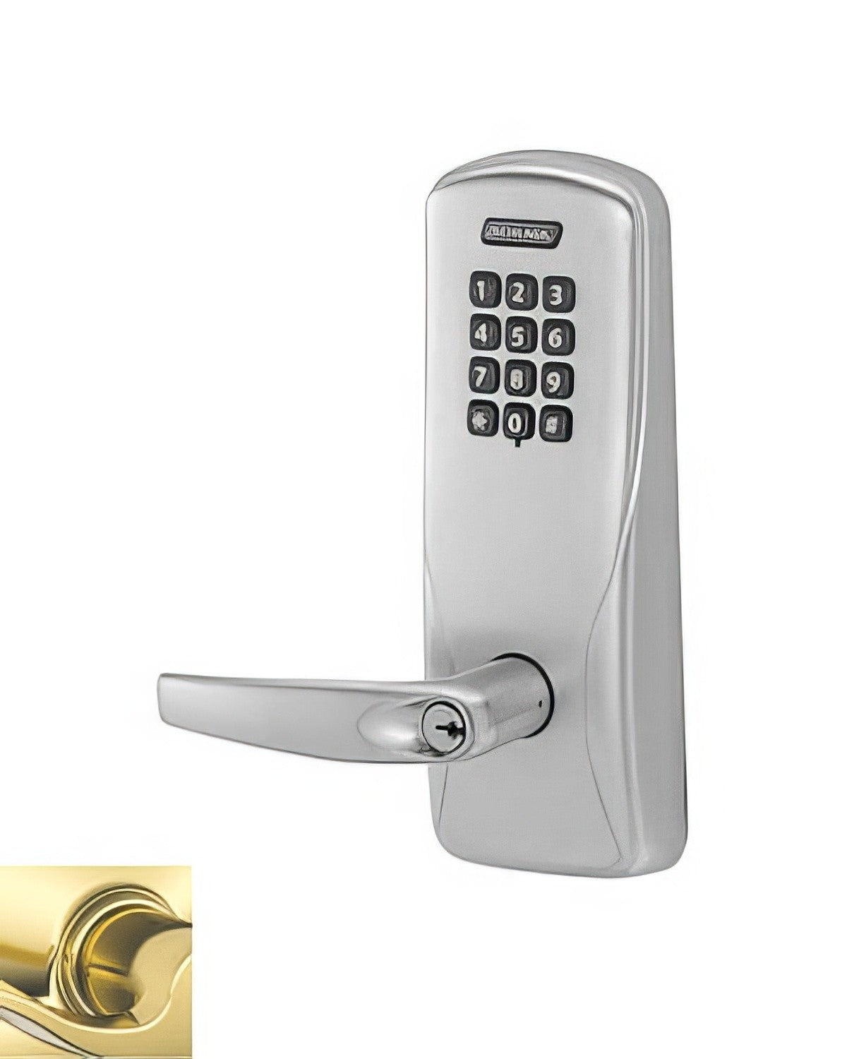 Schlage CO100MS70KPATH605 polished brass keypad entry door lever