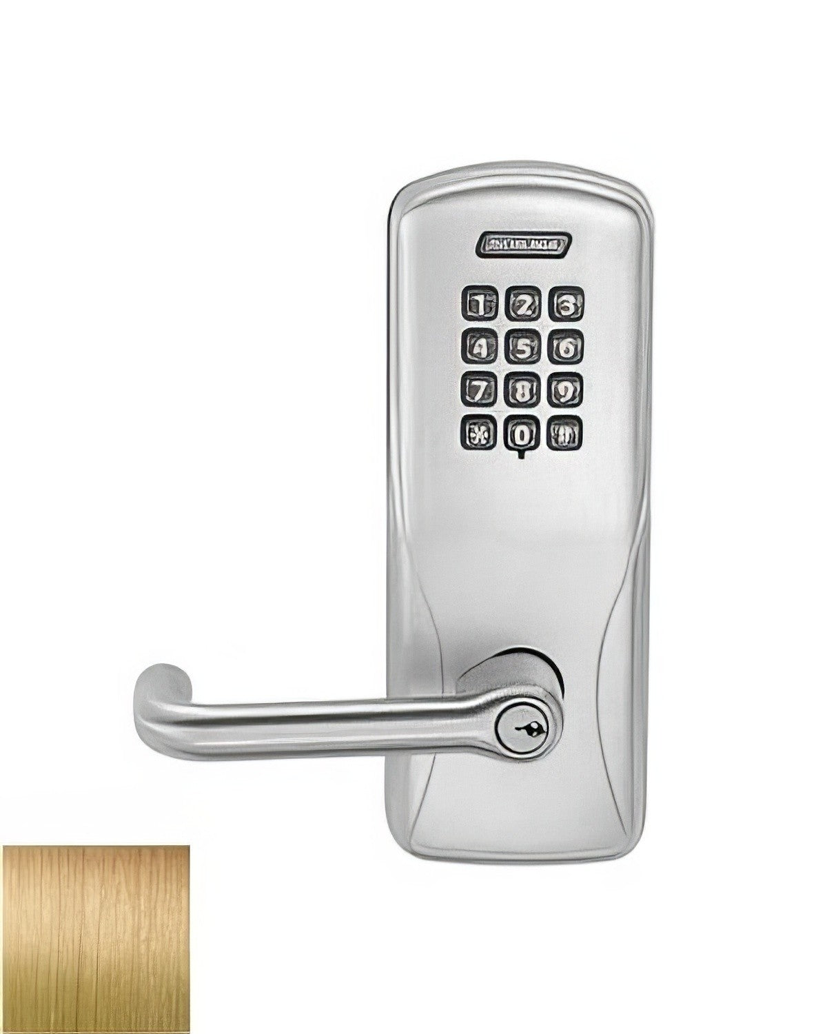 Schlage CO100MS70KPTLR612 satin bronze keypad entry door lever