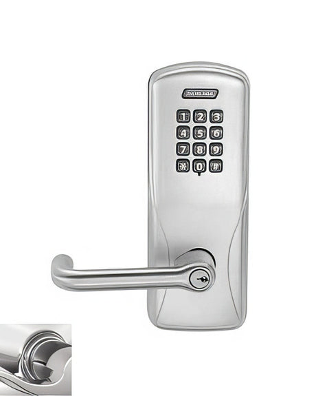 Schlage CO100MS70KPTLR625 polished chrome keypad entry door lever