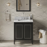 Jeffrey Alexander Percival 30" Black Single Sink Bathroom Vanity with White Carrara Marble Top - 8 in. Widespread Faucet Top product image 2