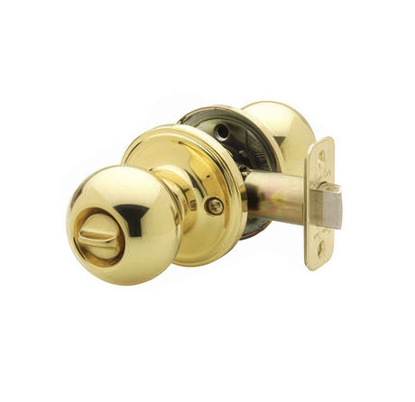 Copper Creek BK2030PB polished brass privacy door knob