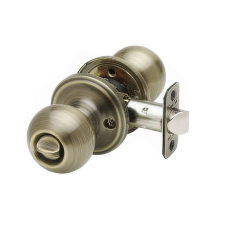Copper Creek BK2030AB BK2030 Ball Style Privacy Door Knob Antique Brass