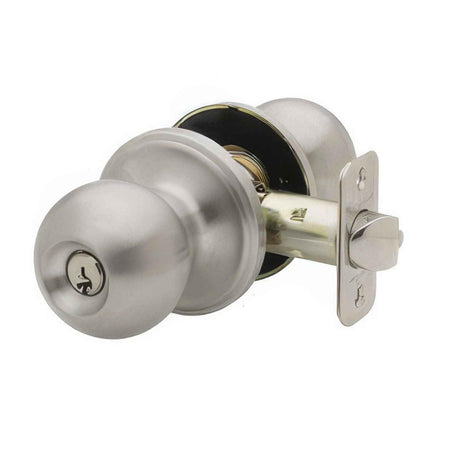 Copper Creek BK2040SS BK2040 Ball Style Keyed Entry Door Knob Satin Stainless