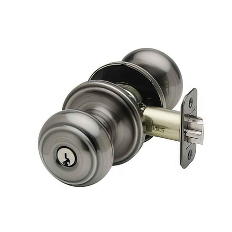 Copper Creek CK2040AN CK2040 Colonial Style Keyed Entry Door Knob Antique Nickel