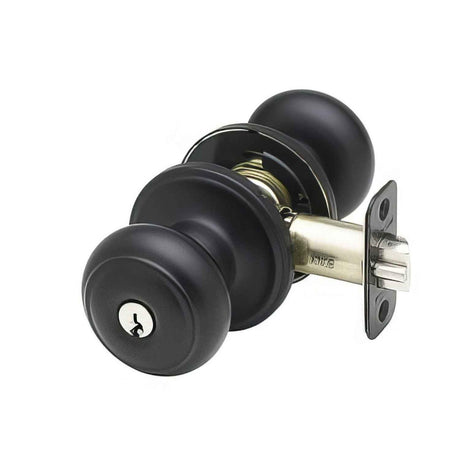 Copper Creek CK2040BC CK2040 Colonial Style Keyed Entry Door Knob Black