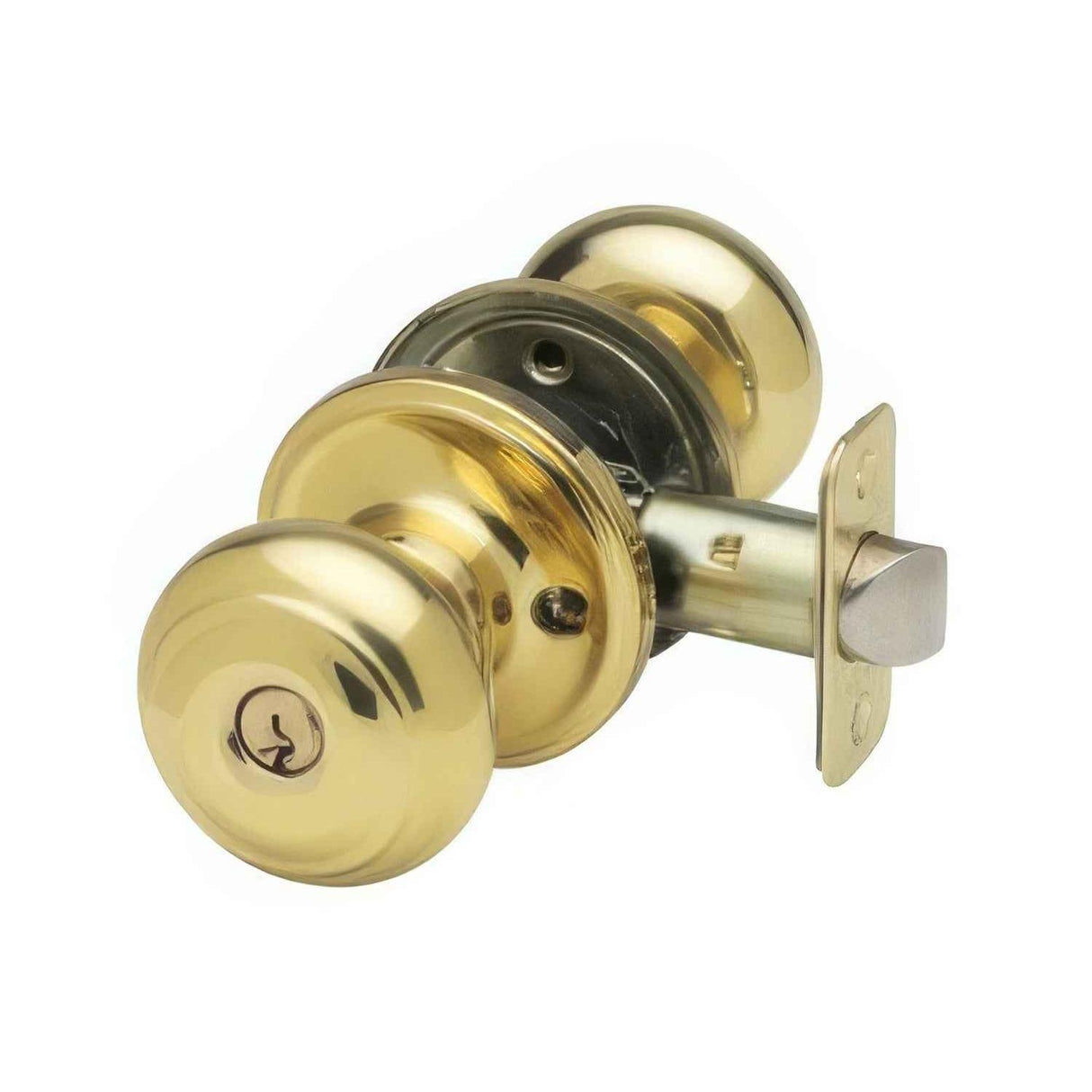 Copper Creek CK2040PB CK2040 Colonial Style Keyed Entry Door Knob Polished Brass