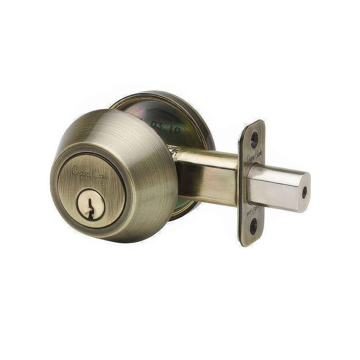 Copper Creek DB2410AB DB2410 Single Cylinder Deadbolt Antique Brass