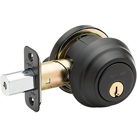 Copper Creek DBFR5410BC DBFR5410 Keyed Entry Single Cylinder Deadbolt with Interior Thumbturn Black
