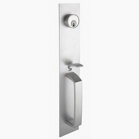 Copper Creek ED-ESCTHM-AL Thumb Piece Escutcheon with Keyed Mortise Cylinder Satin Stainless