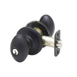 Copper Creek EK2040BC EK2040 Egg Style Keyed Entry Door Knob Black