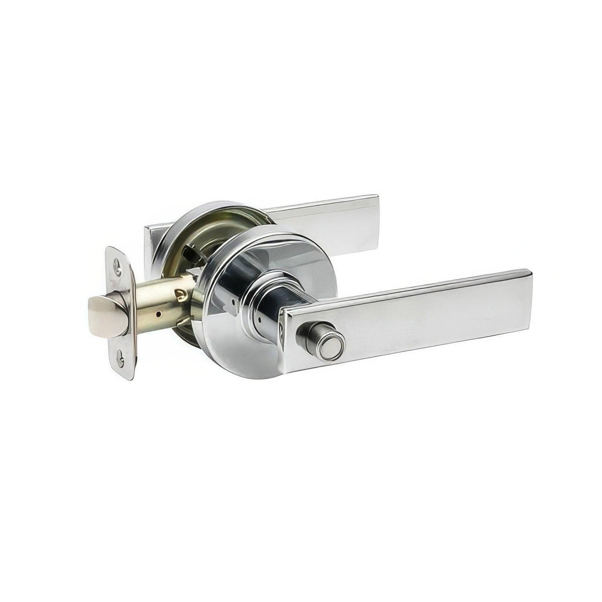 Copper Creek RL2231PS-RND RL2231-RND Remi Privacy Door Lever Set with Round Rose Polished Stainless