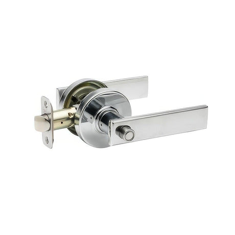 Copper Creek RL2231PS-RND RL2231-RND Remi Privacy Door Lever Set with Round Rose Polished Stainless