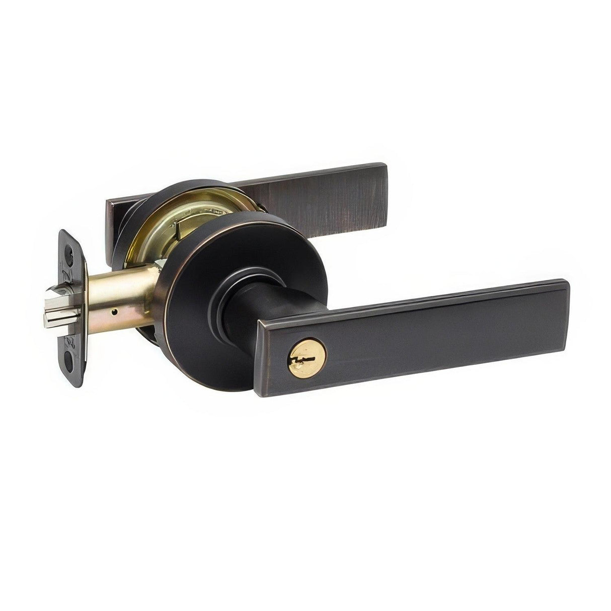 Copper Creek RL2240TB-RND RL2240-RND Remi Single Cylinder Keyed Entry Door Lever Tuscan Bronze