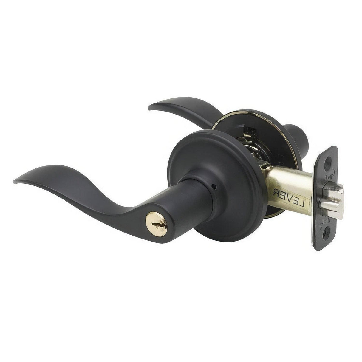Copper Creek WL2240BC WL2240 Waverlie Keyed Entry Door Lever Black
