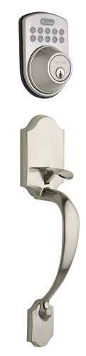 Copper Creek HZE2630SFPB polished brass keyless entry electronic handleset