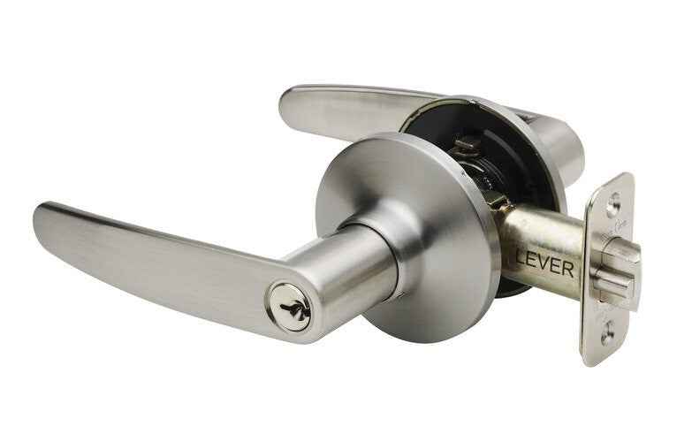 Copper Creek JL2240PS polished stainless keyed entry door lever