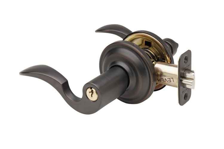 Copper Creek TL4240RHSS satin stainless keyed entry door lever
