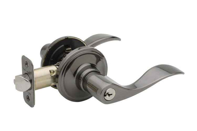 Copper Creek WL2240RHAN antique nickel keyed entry door lever