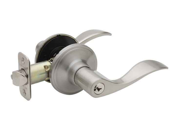 Copper Creek WL2240RHSS satin stainless keyed entry door lever