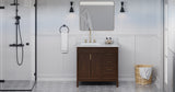 Jeffrey Alexander Theodora 36" Dark Walnut Single Sink Bathroom Vanity with White Carrara Marble Top - 8 in. Widespread Faucet Top product image 6
