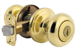 Kwikset CP740J-3S polished brass keyed entry door knob