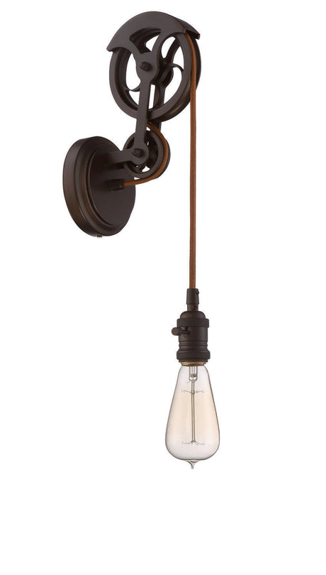 Craftmade CPMKPW-1ABZ aged bronze brushed pulley wall sconce hardware