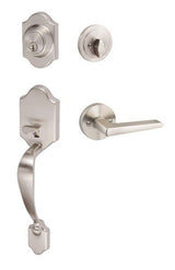 Sure-Loc Hardware CR507-BS-RD Coral Handleset with Basel Round Handleset Trim