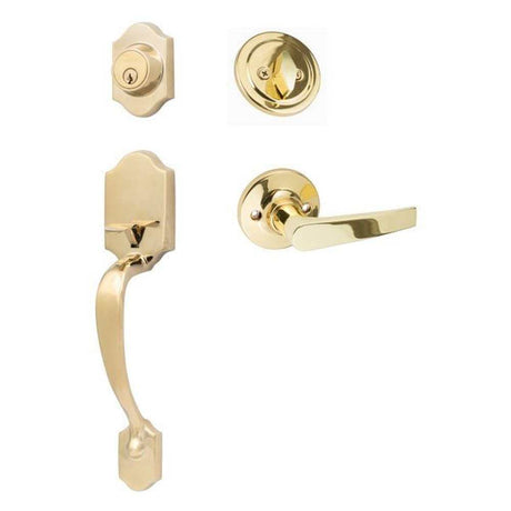 Sure-Loc CR507-CD 3 polished brass single cylinder handleset