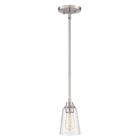 Craftmade 41991-BNK-CS Grace 1 Light Mini Pendant in Brushed Polished Nickel