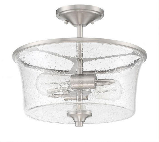 Craftmade 50452-BNK Gwyneth 2 Light Convertible Semi Flush Brushed Polished Nickel