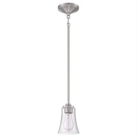 Craftmade 50491-BNK Gwyneth 1 Light Mini Pendant Brushed Polished Nickel