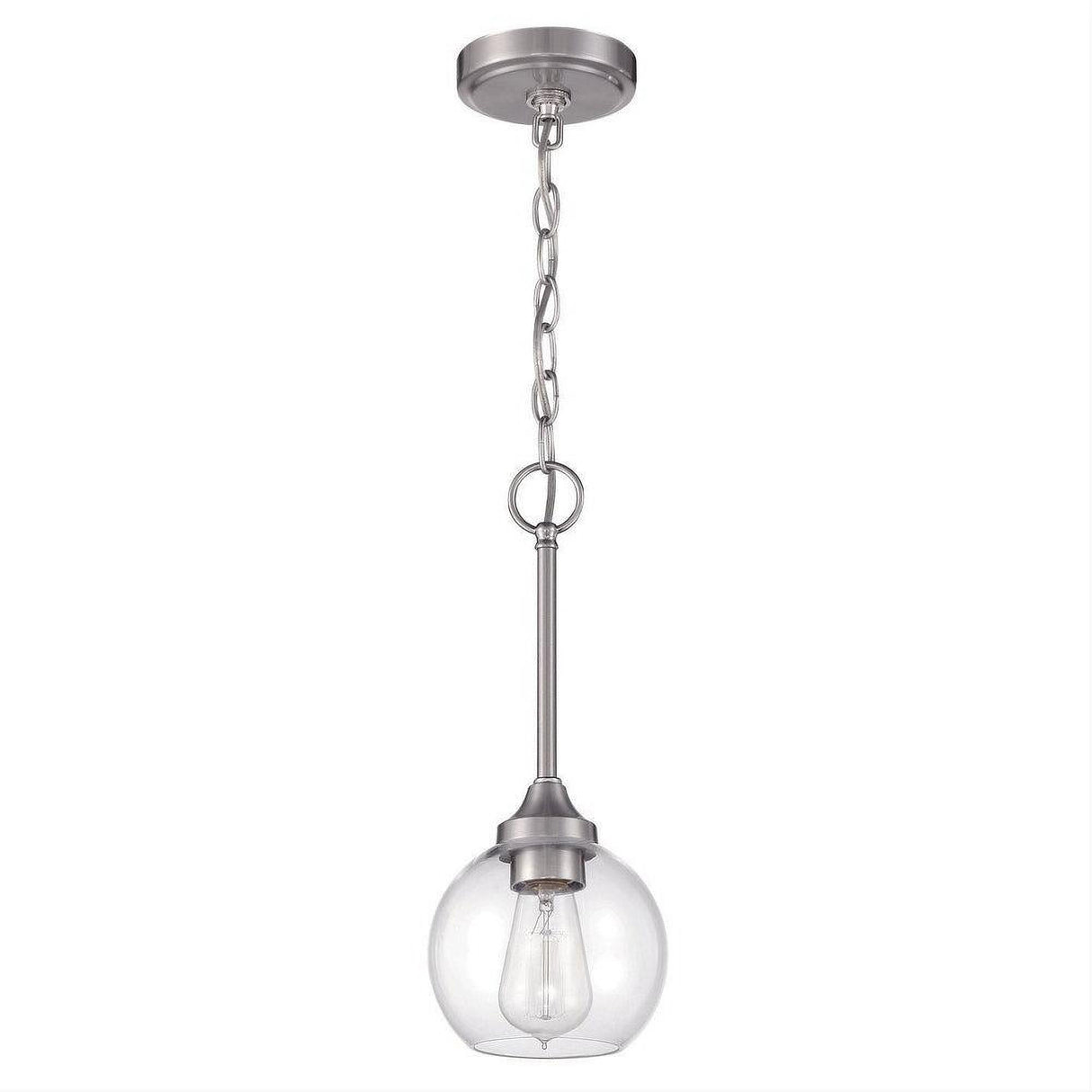 Craftmade 56291-BNK Glenda 1 Light Mini Pendant Brushed Polished Nickel