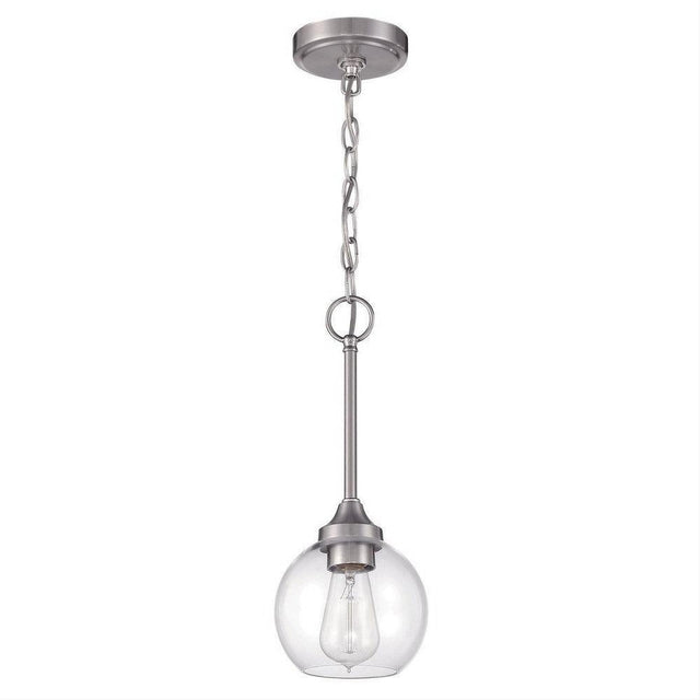 Craftmade 56291-BNK Glenda 1 Light Mini Pendant Brushed Polished Nickel